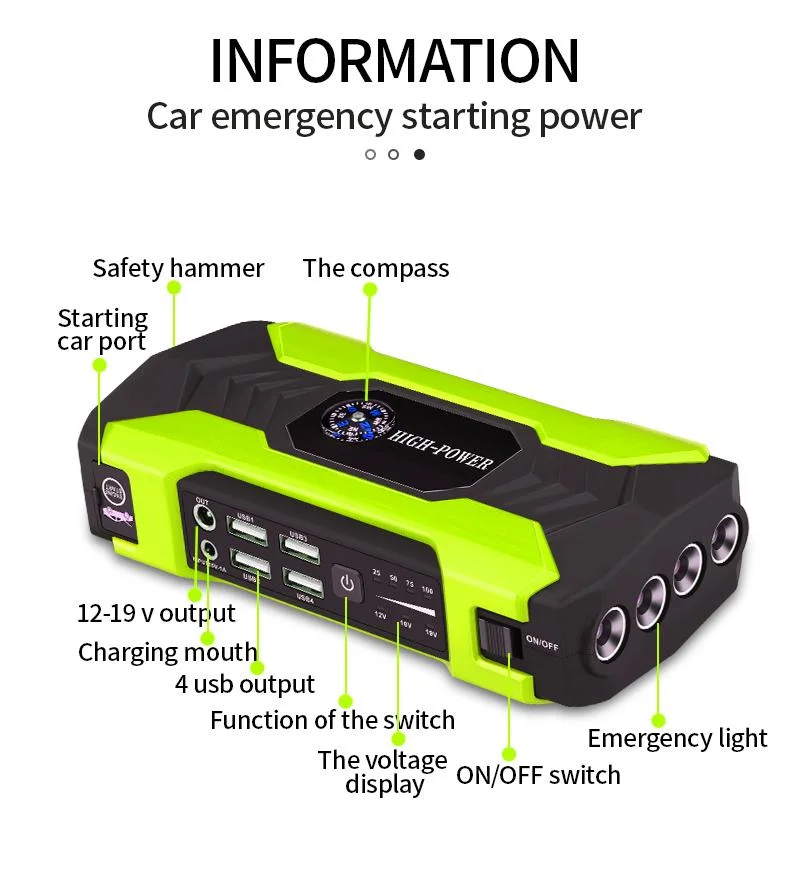 Emergency Tools 28000mAh Battery Charger 12V Portable Car Jump Starter