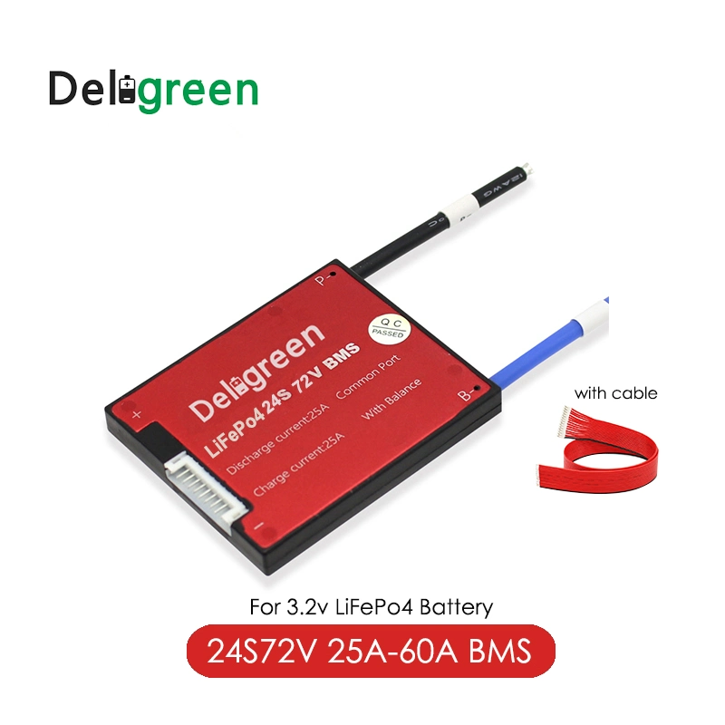 Waterproof BMS LiFePO4 BMS 24s 30A 40A 50A 60A Lili Ion for Lithium Battery for Rechargeable Lithium with Same Port