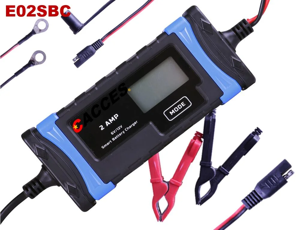Portable Automatic Car Battery Charger 6V/12V Motorcycle Pulse Repair Trickle Charger for Lead Acid Battery Compatible W/ All Types of Vehicles 8 Stages Program