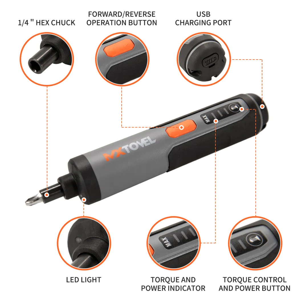 Rechargeable Lithium Battery Durable Electric Screw Driver