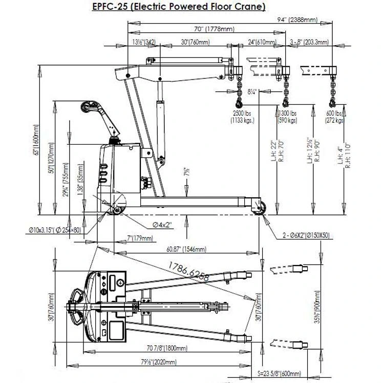 Hydraulic Manual Shop Car Hoist Engine Crane Mini Lifting Crane