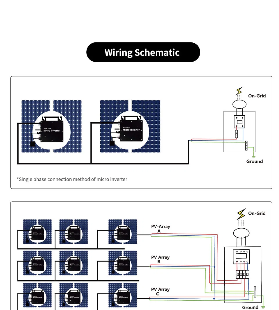 Factory Hyliess 300W 400W 500W Grid Tie WiFi Micro Inverter for 18-50V to 110V/220V Home Solar System