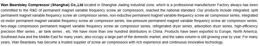 Industrial Stationary Similar Ingersoll Rand Atlas Copco 7 8 10 Bar Medical Oil Free Electric Direct Driven Pmsm Pm VSD Rotary Screw Type Air Compressor