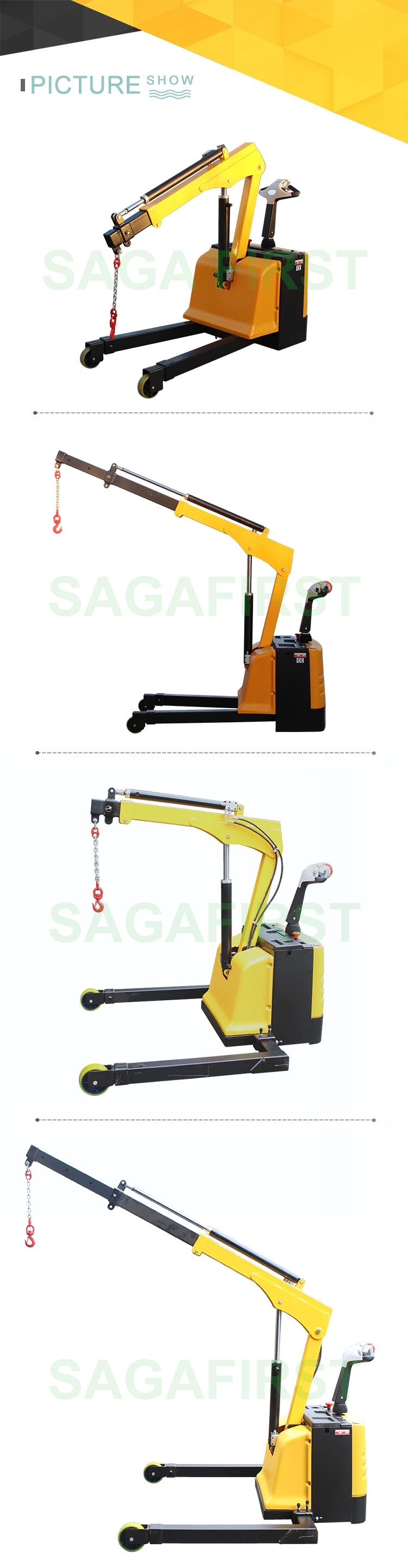 Hydraulic Engine Shop Car Lift Crane Hydraulic 1 Ton Electric Chain Hoist