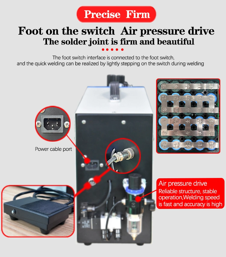 Factory Hot Sale Pneumatic Foot Pedal 18650 Lithium Battery Spot Welding Machine