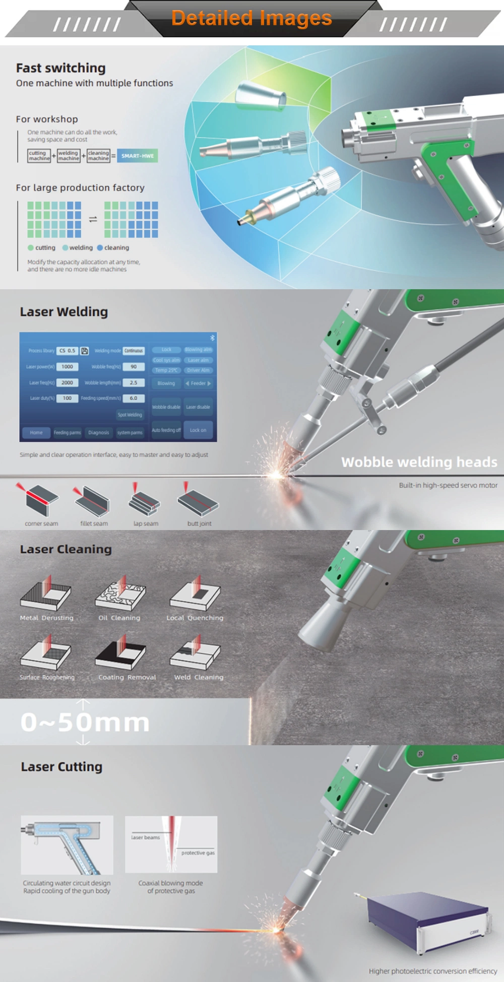 1000W 4-in-1 Handheld Metal Fiber Laser Welding Machine