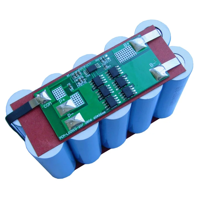 2s 12A BMS for 7.2V 7.4V Li-ion/Lithium/Li-Polymer 6V 6.4V LiFePO4 Battery Pack Size L60*W26*T4mm (PCM-L02S10-207)