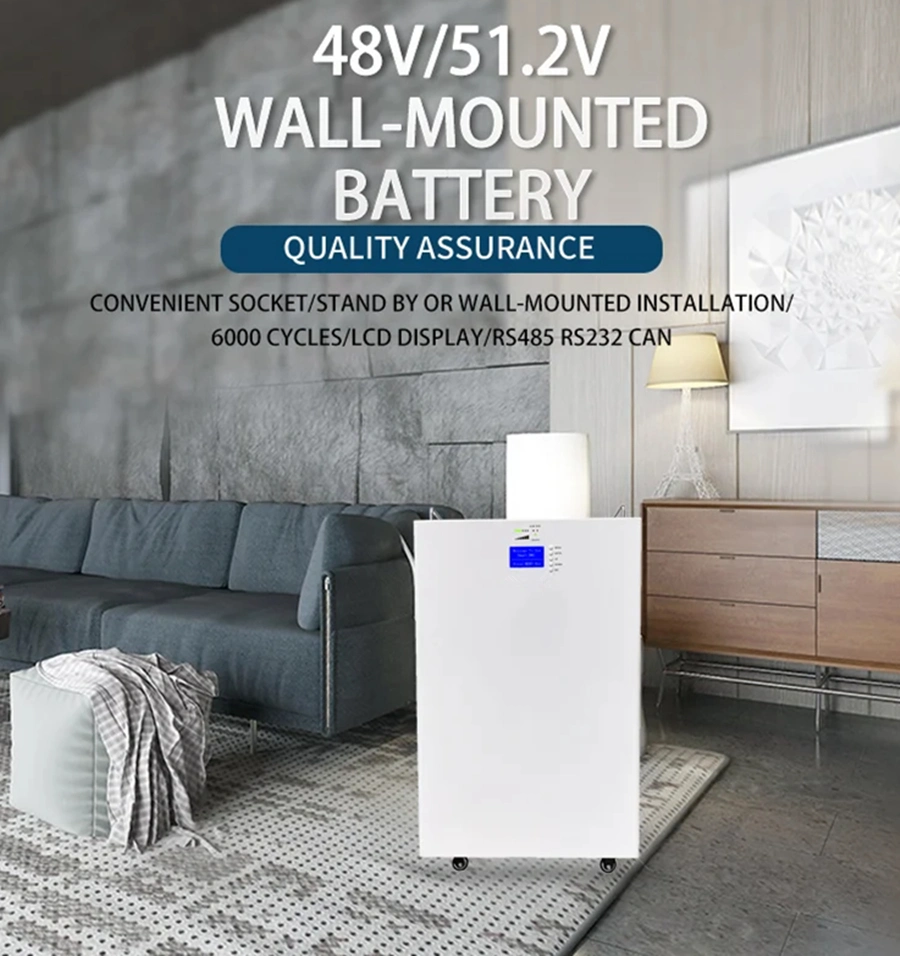 Wall-Mounted Photovoltaic Battery 48V 200ah Lithium Ion Solar Home Storage