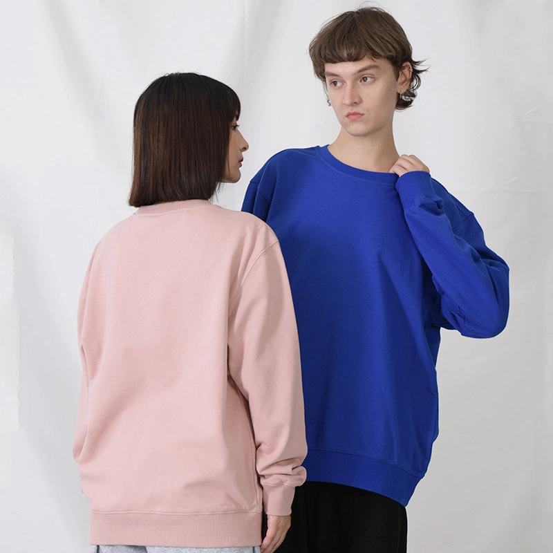 Custom Terry Crew Neck Pullover Unisex Solid Colour Sweatshirt Spring Autumn Outfit Casual Sweatshirt