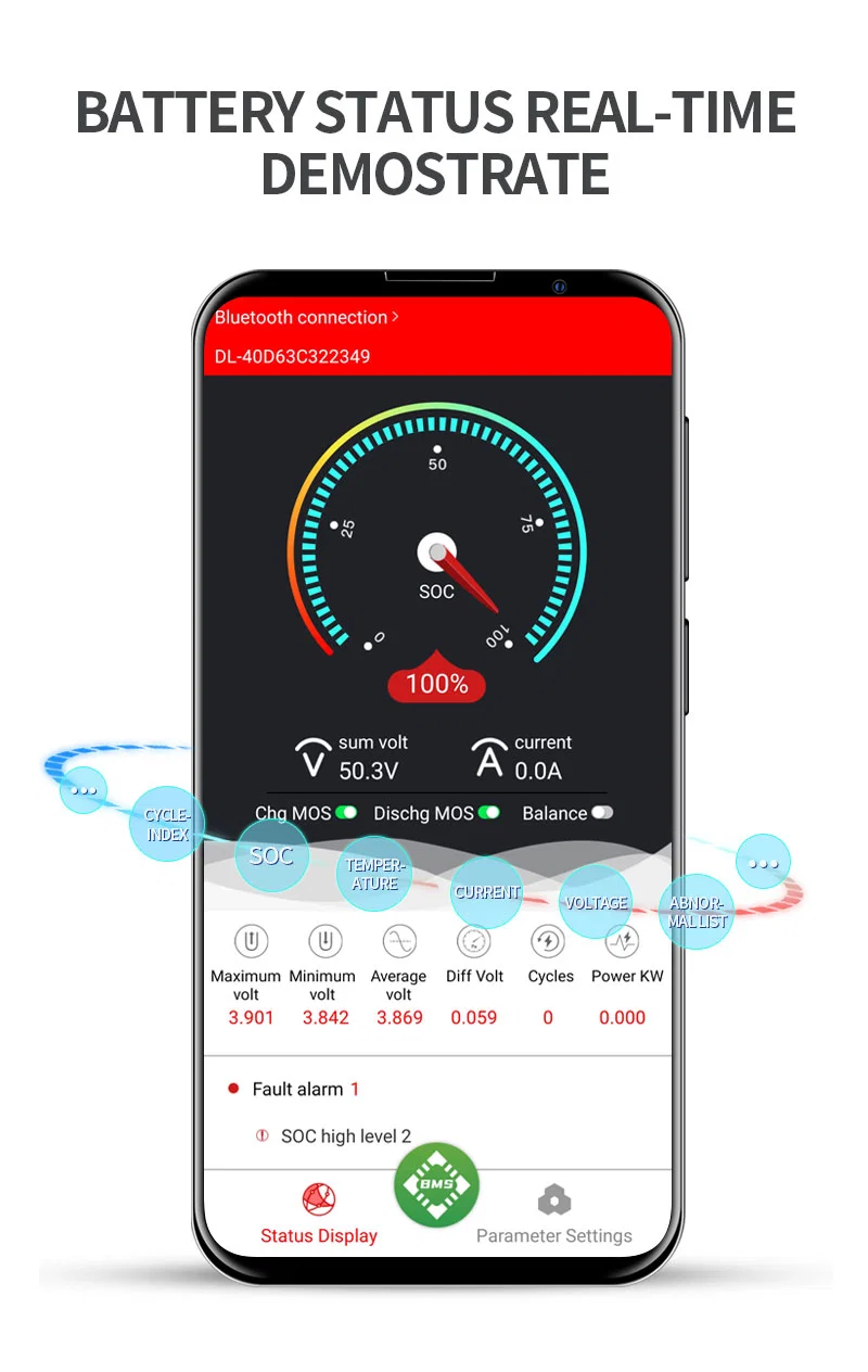 Batteryqueen Smart BMS 4s 80A 100A 120A with Uart 485 Bluetooth 12V Faster Cooling LiFePO4 Battery RV Solar Home Storage