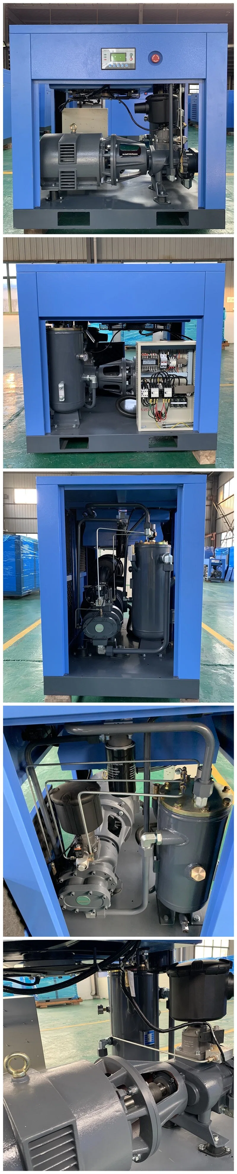 China Outstanding Low Pressure Industrial Electric Oil Free Small Silent Single Rotary Screw Type Air Compressor Factory 7.5kw-55kw Price on Sale