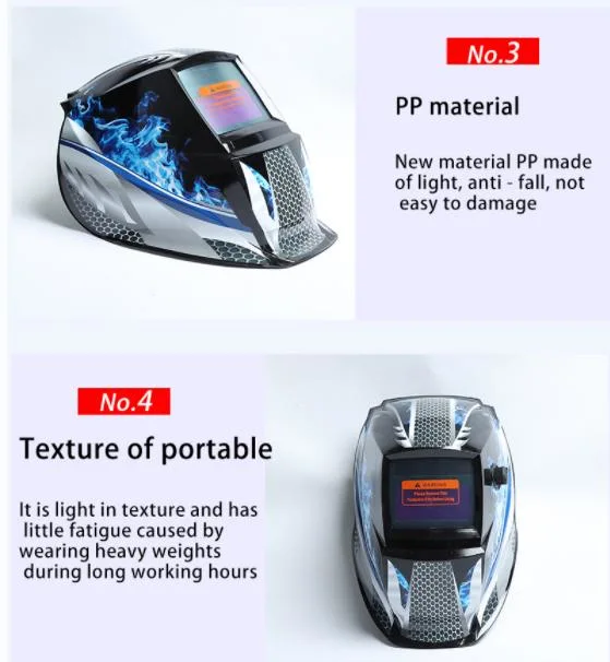 Welding Masked Arc Hot Selling True Color Solar Cell Replaceable Battery Head Mounted Auto Darkening Welding Helmet