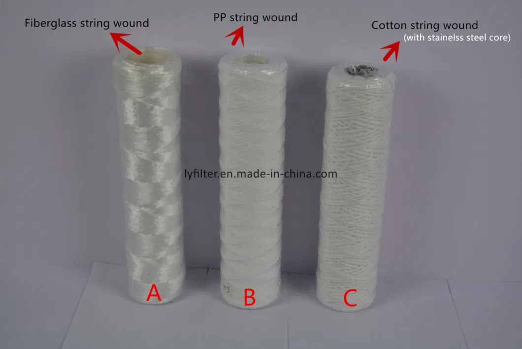 Polypropylene String Wound Water Filter Cartridge with End Cap 226/222/Fin/Flat