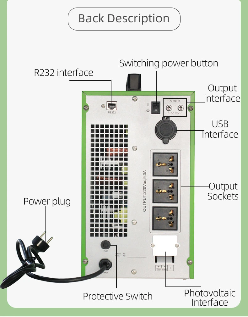 Portable Outdoor Photovoltaic Solar Inverter 3kw with Lithium Battery Storage UPS