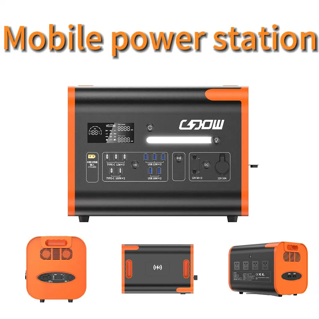 2200W LiFePO4 Battery Container Built-in Inverter and Solar Controller Portable Power Station