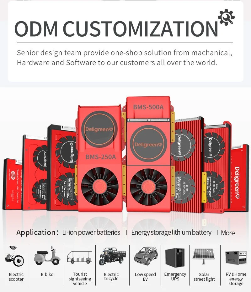 Deligreencs Smart BMS Li-ion 3.7V Rated BMS 24s 84V 40A 60A Temperature Protection for Li-Nicomn Battery