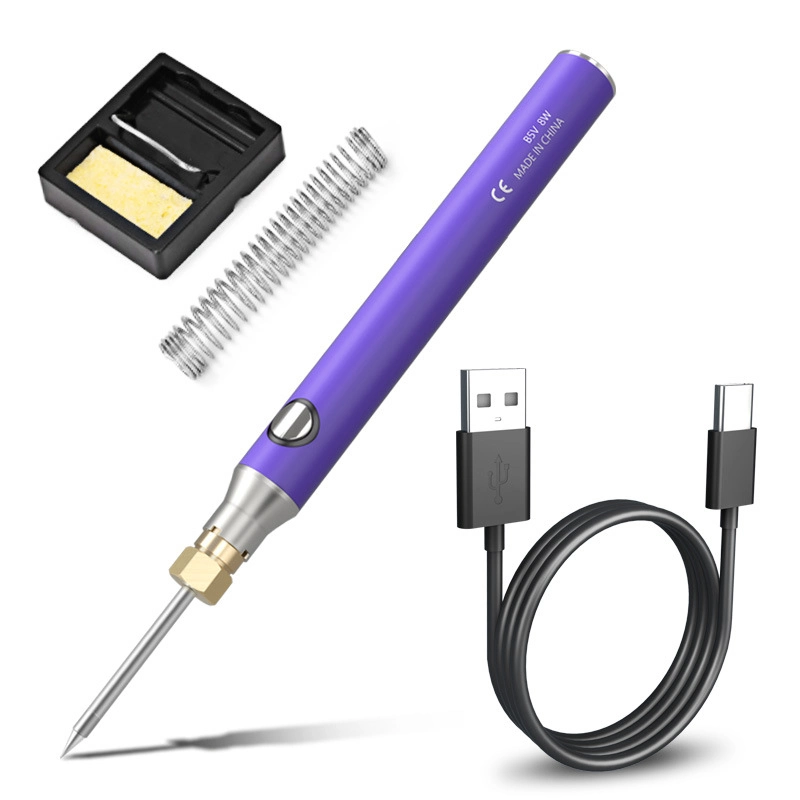 5V 8W Mini USB Wireless Portable Ceramic Core Heating Battery Powered Rechargeable Soldering Iron Pen Kit Welding Repair Tools