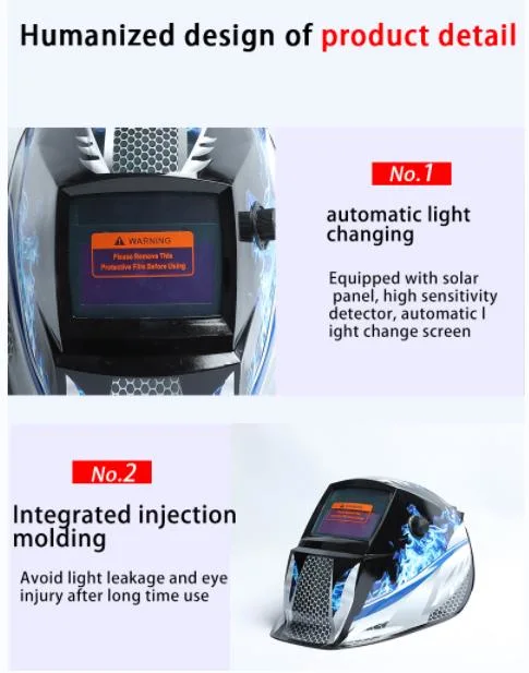 Welding Masked Arc Hot Selling True Color Solar Cell Replaceable Battery Head Mounted Auto Darkening Welding Helmet