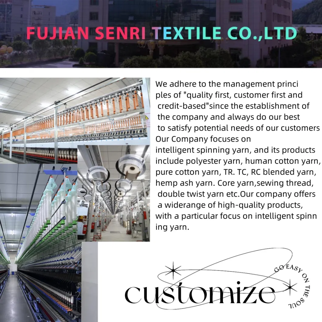 Factory Sell Cotton 60/Pure Polyester 40 Yarn 32s/1 Ring Spun