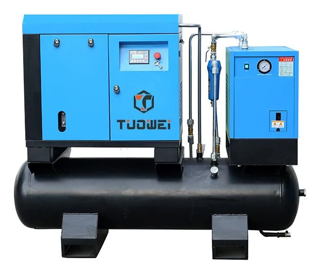 Made in China 7.5kw 11kw 15kw 22kw 8 10 16 Bar Direct Drive AC Electric Industrial Integrated Rotary Screw Air Compressor with Air Dryer for Laser Cutting