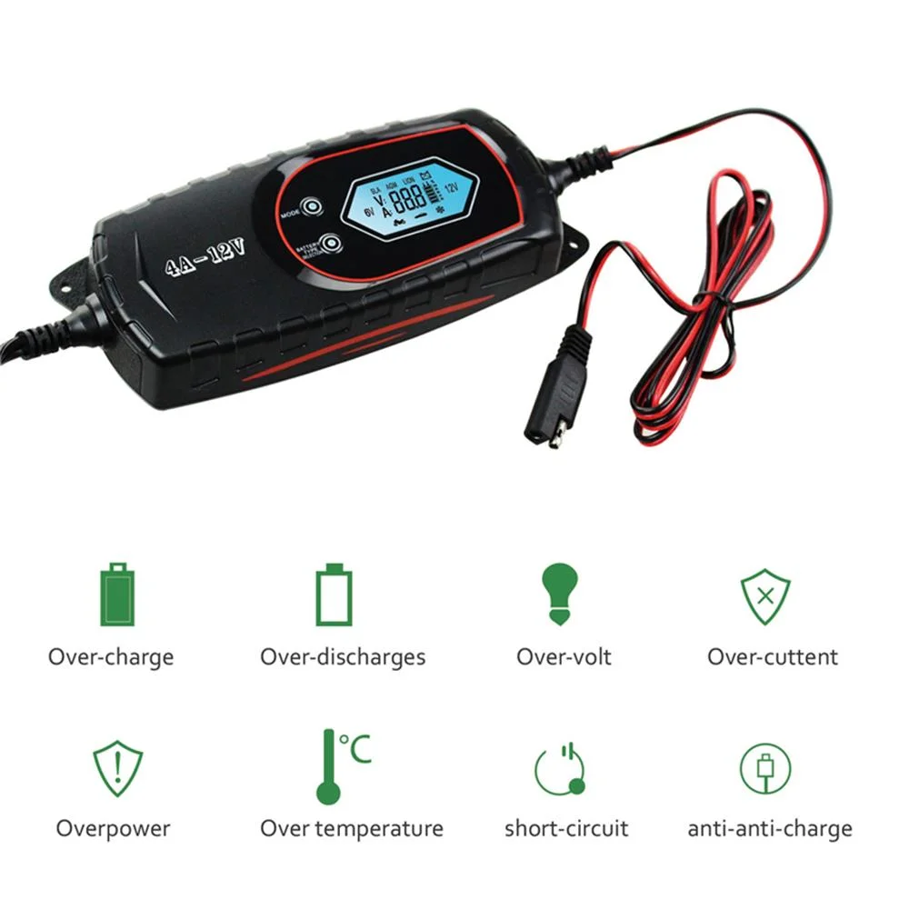 6V 12V/4-AMP Automotive Smart Battery Charger for Car