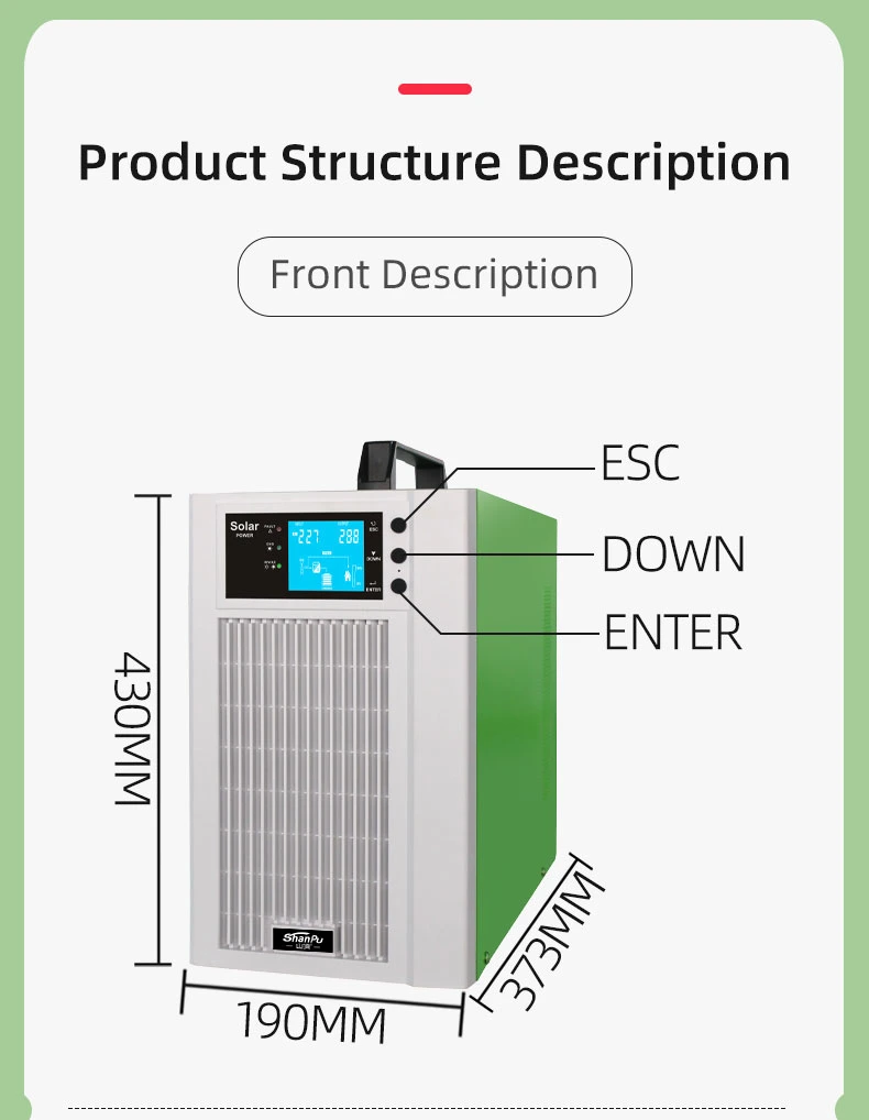 Portable Outdoor Photovoltaic Solar Inverter 3kw with Lithium Battery Storage UPS