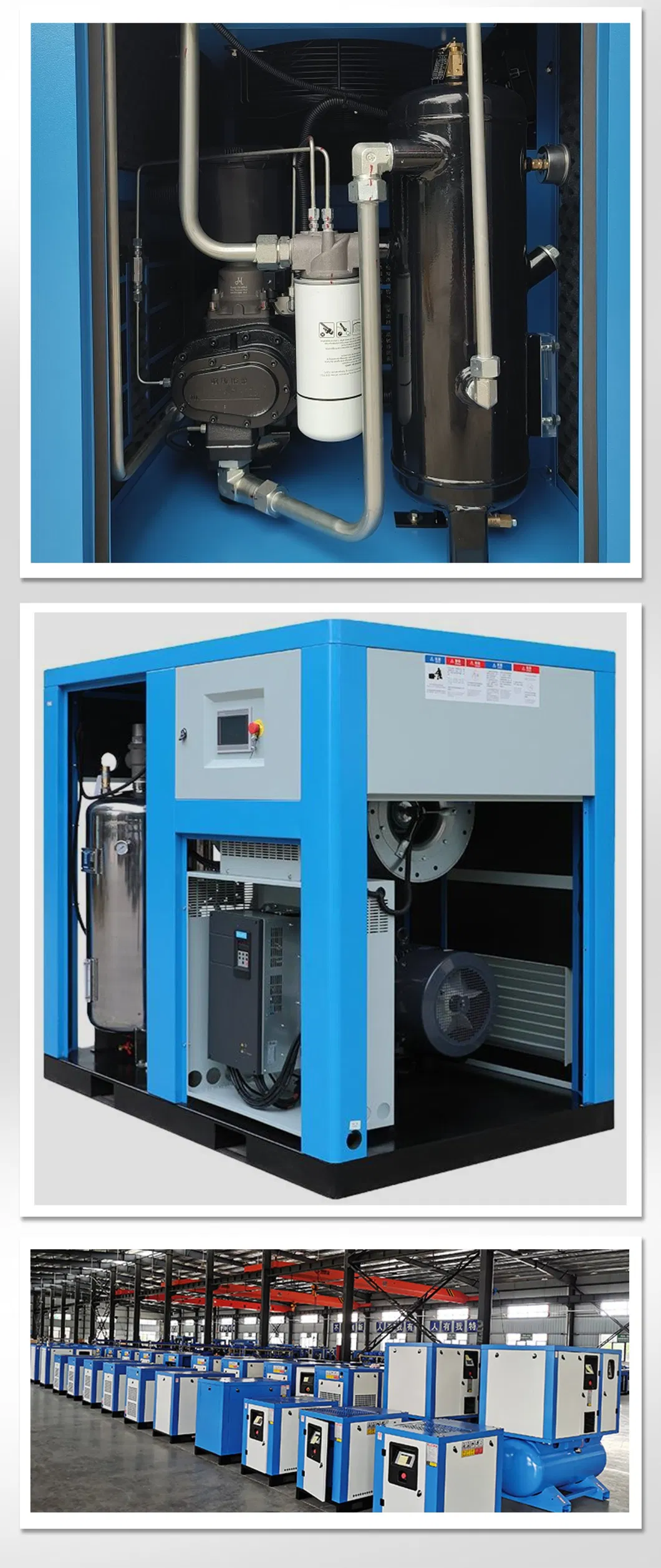 Low Pressure Industrial Oil Free Small Rotary Screw Air Compressor 7.5kw 10HP for Sale