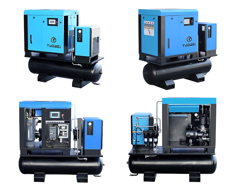 Made in China 7.5kw 11kw 15kw 22kw 8 10 16 Bar Direct Drive AC Electric Industrial Integrated Rotary Screw Air Compressor with Air Dryer for Laser Cutting