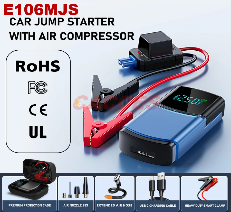 Jump Starter with Air Compressor,1000A Peak10000mAh Portable Battery Booster (6L Gas/3.5 Diesel) 150psi Digital Tire Inflator,Car Battery Jump Box 30L Inflation