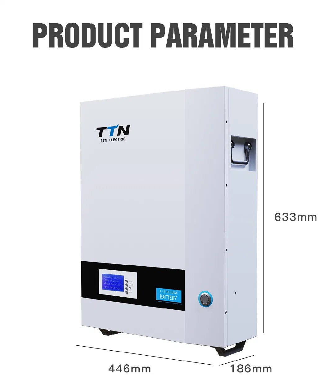 Ttn 4.8kwh, 5.12kwh, 9.6kwh, 10.2kwh Wall Mout Solar Storage Lithium batteries