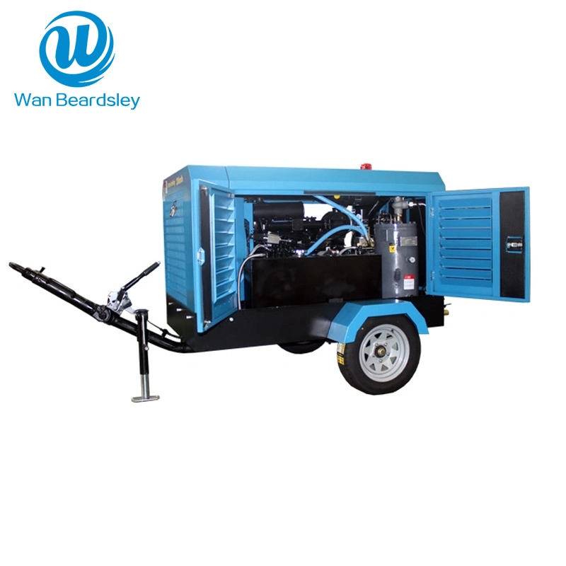 China Manufacturer of Similar Atlas Copco Industrial High Pressure Heavy Duty Portable Diesel Engine Direct Driven Rotary Screw Air Compressors for Mining