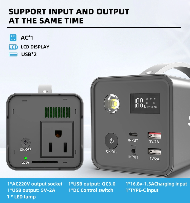 Portable Power Station with Rechargeable 200W 220V Supplies and Lithium Ion Battery