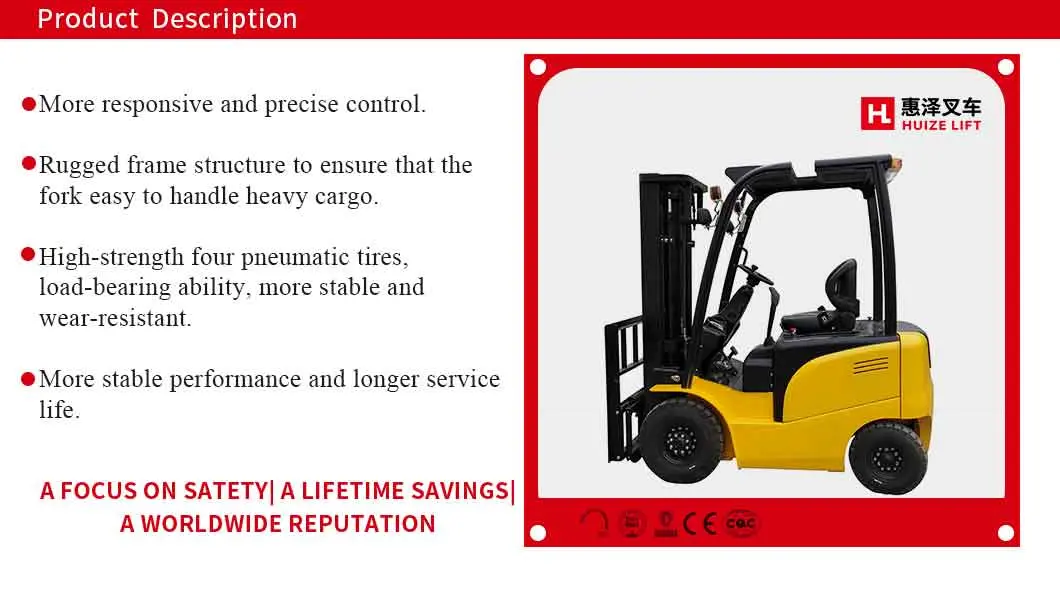 Top Quality CE/ISO Four-Wheel Electric Balance Weight Battery Forklift