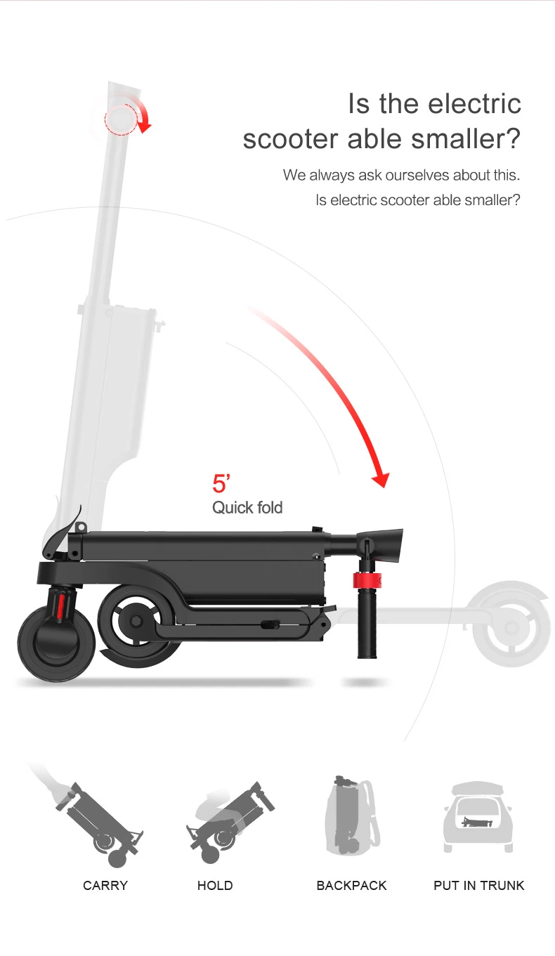 Adult Portable Mini 2 Wheel Electric E Scooter with Blue Tooth