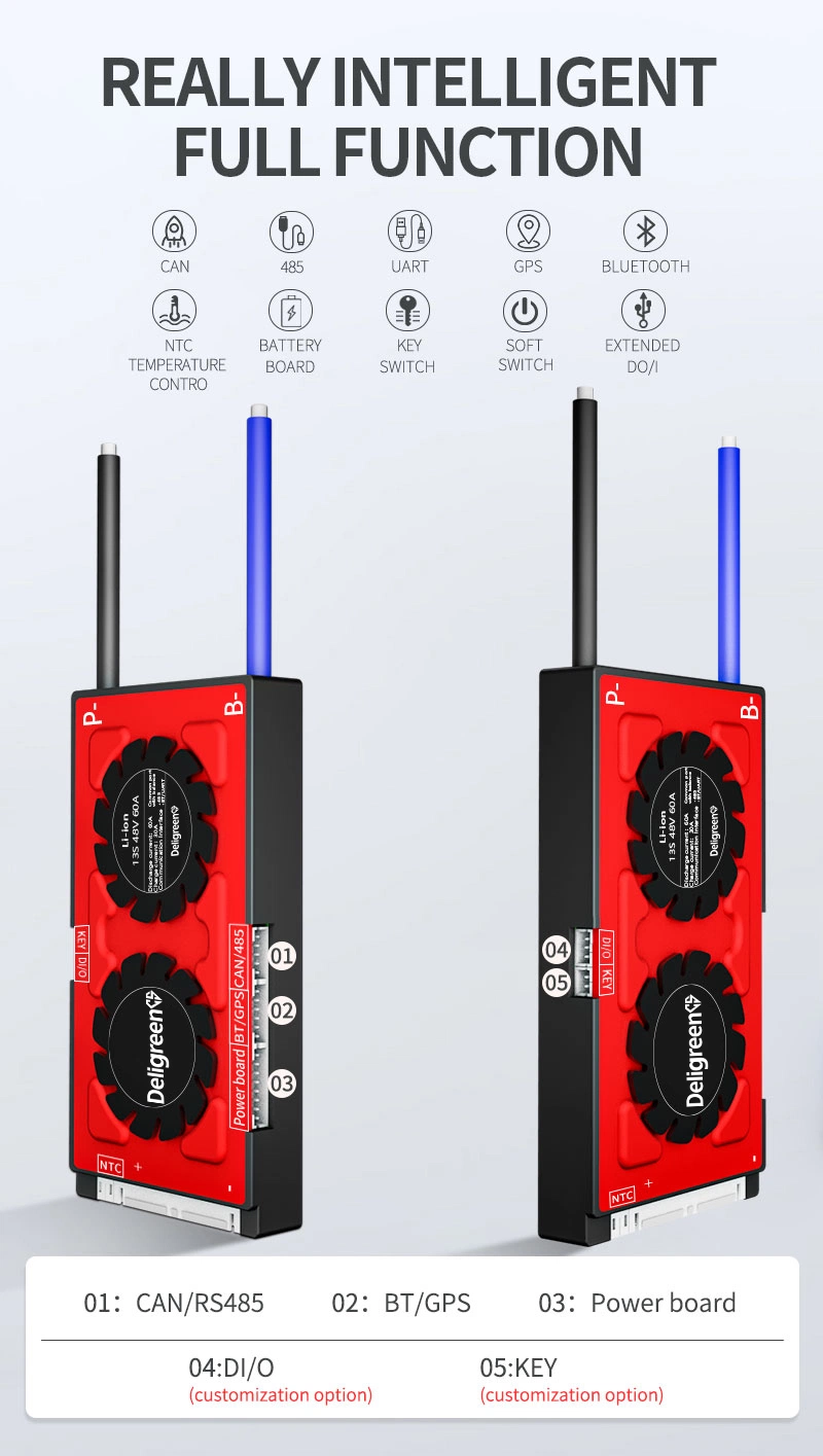 Wholesale Smart BMS 24s 30A 40A 60A with Fan Uart 485 Bluetooth 72V Faster Cooling LiFePO4 Battery RV Sightseeing Bus