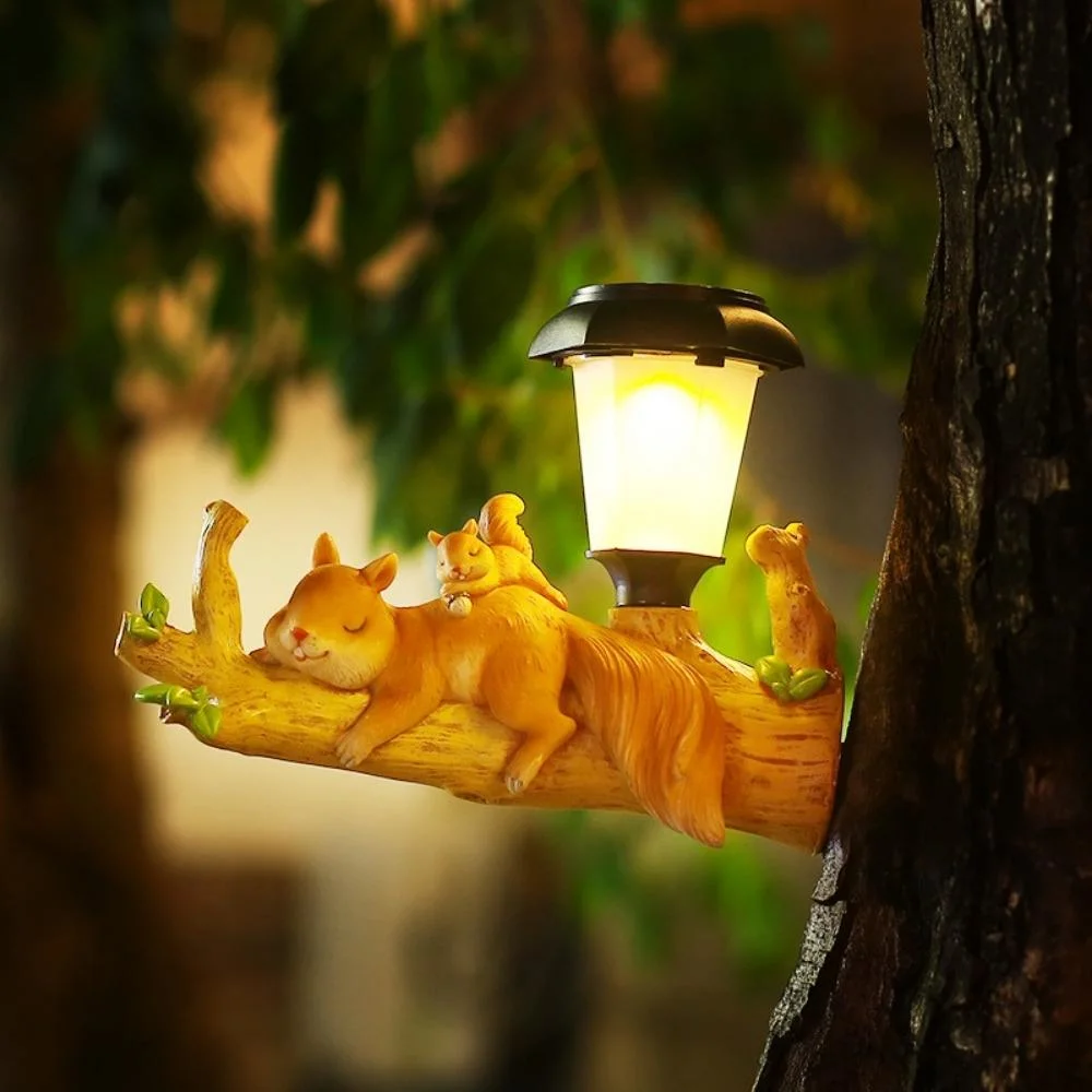 Solar Squirrel Sloth Hanging Lantern for Garden Decoration Ci22744