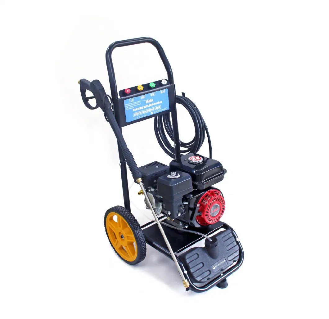 3000psi Gasoline Powerful High Pressure Washer with 4 Nozzle &amp; Hose Reel Cleans Cars/Fences/Patios/Garden