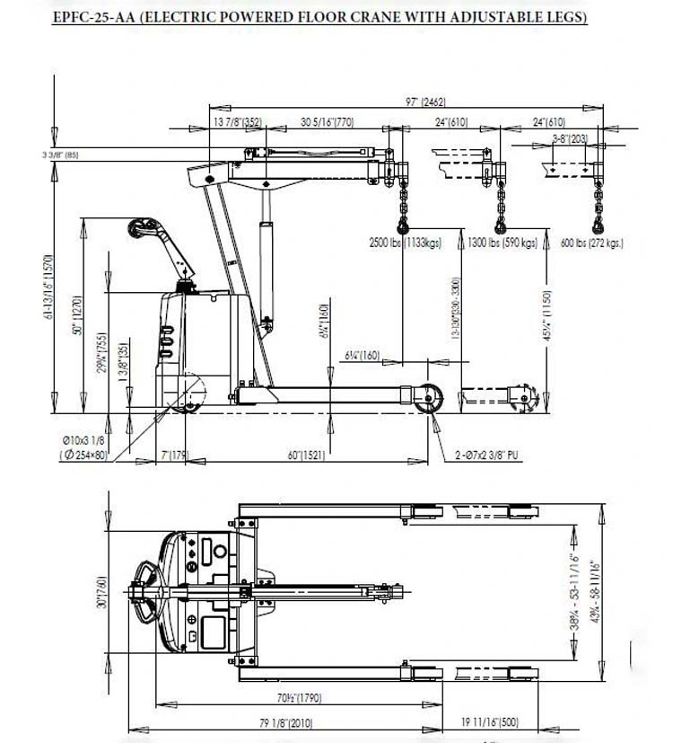 Hydraulic Manual Shop Car Hoist Engine Crane Mini Lifting Crane