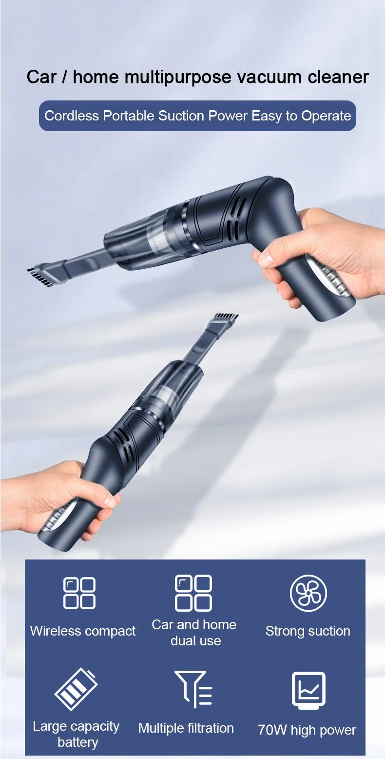 High Quality 8000mAh 5V Mini Cordless Handheld Car Vacuum Cleaner