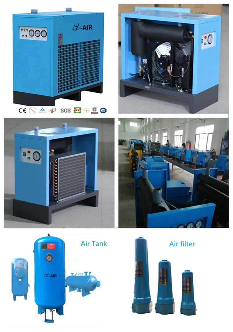 Best Price Small/Mini Industrial Oilless Electric Single Rotary Screw Air Compressor 11kw 15HP 8/10/12/13 Bar for /on Sale Same to Ingersoll Rand Compressor