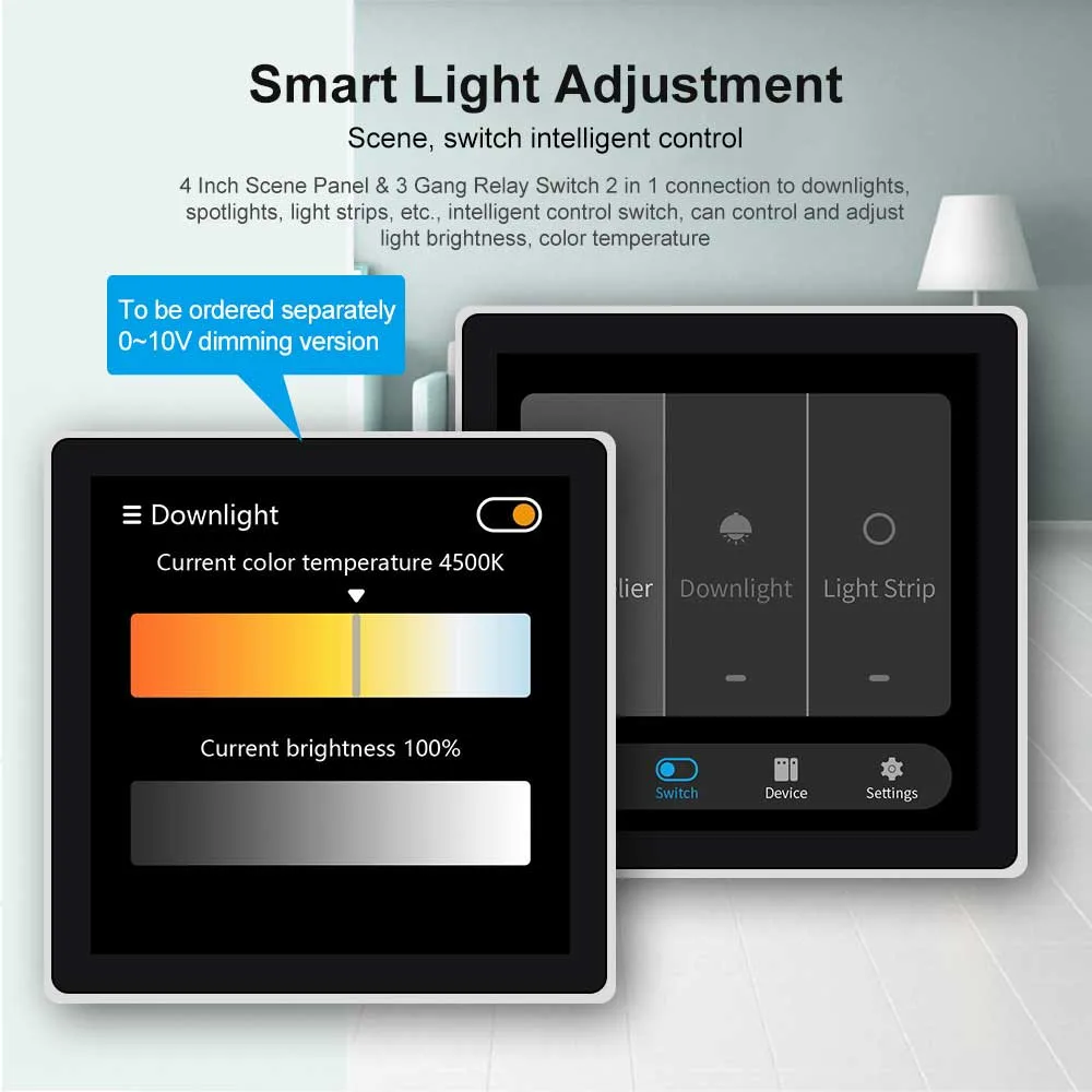 Panel De Interruptor De Luz De Pared De Escena Inteligente, Interruptor De Temporizador De Control De Aplicaci&oacute; N Smart Life