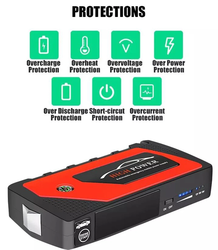 12V 99800mAh Jump Starter Multifunction Portable Emergency Booster Pack Battery for Car