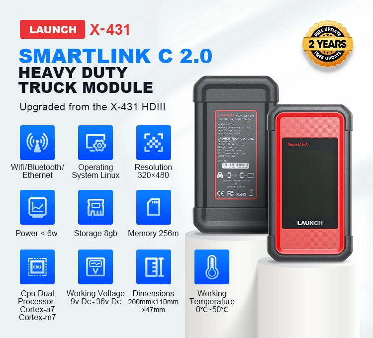 Launch X431 Smartlink C 2.0 Heavy Duty Truck Hdiii New Energy Cars Adapter Diagnostic Tool