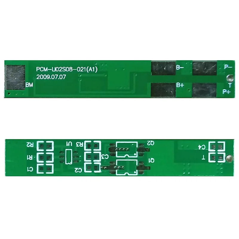 2s 5A BMS for 7.2V 7.4V Li-ion/Lithium/Li-Polymer 6V 6.4V LiFePO4 Battery Pack with Ntc Size L48.5*W8*T2.5mm (PCM-Li02S8-021)