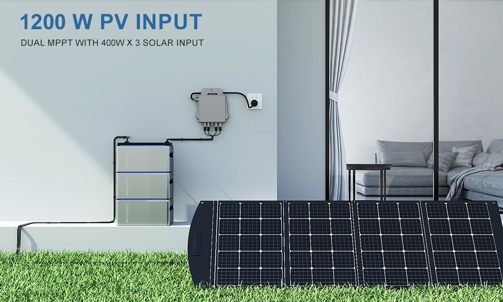 Home Energy Storage System LiFePO4 1024wh, Storage for Balcony Power 1200W Solar Input, 800W Output