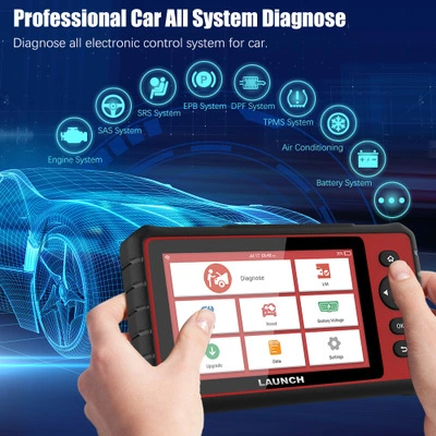 Launch Crp909e All System Car OBD2 Scanner Check OBD II Engine ABS Airbag Body Audio 4WD Brake HVAC Scan Tool 15 Service Funtion