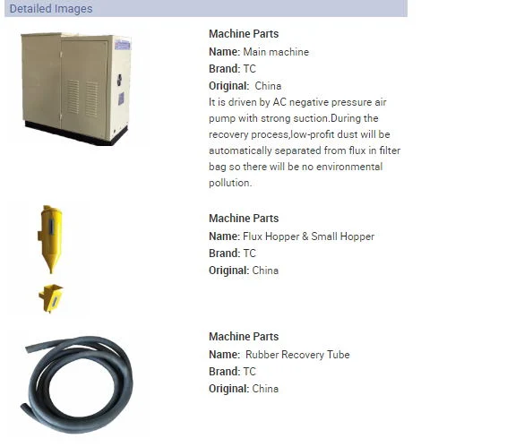 5.5kw Flux Recovery Machine for MIG Welding Machine Gantry