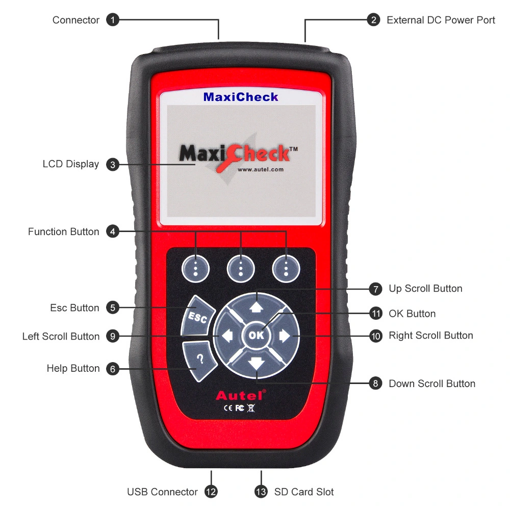 Autel Maxicheck PRO OBD2 Auto Bleeding Scanner Code Reader with Oil Reset, Sas, Epb, BMS, ABS/SRS Airbag, Free Update Pk Ap200c Diagnostic Tool