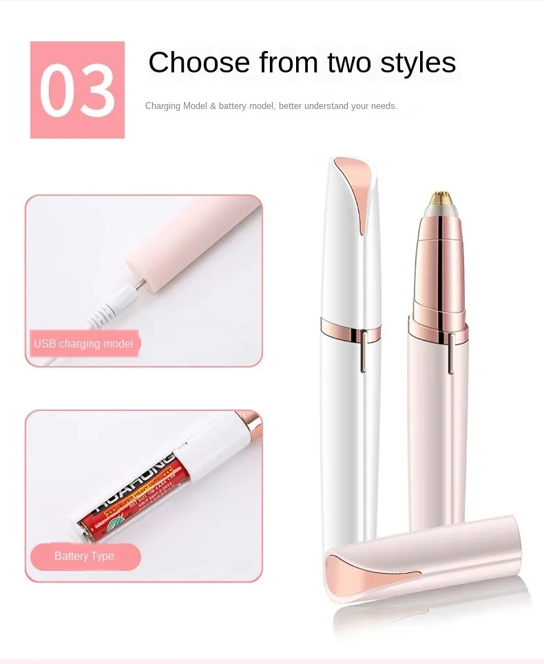 USB Charging Battery Eyebrow Hair Remover Painless Brow Makeup Shaver Razor Tool Facial Lip Nose Hair Mini Eyebrow Trimmer