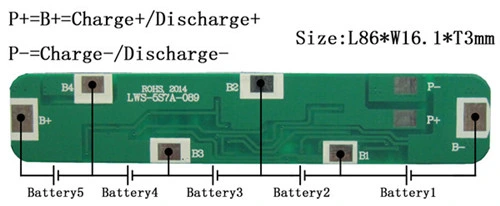 Manufacturer 5s 7A Li-ion Battery Packs Printed Circuit Boards BMS for E-Bike, LED, Power Bank